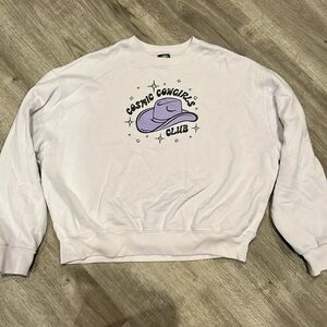 PacSun pastel purple cosmic cowgirl crewneck sweater